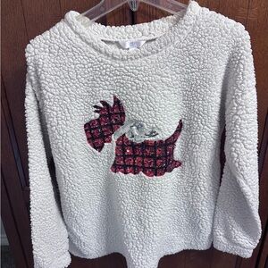 Time and Tru White Sherpa Pullover